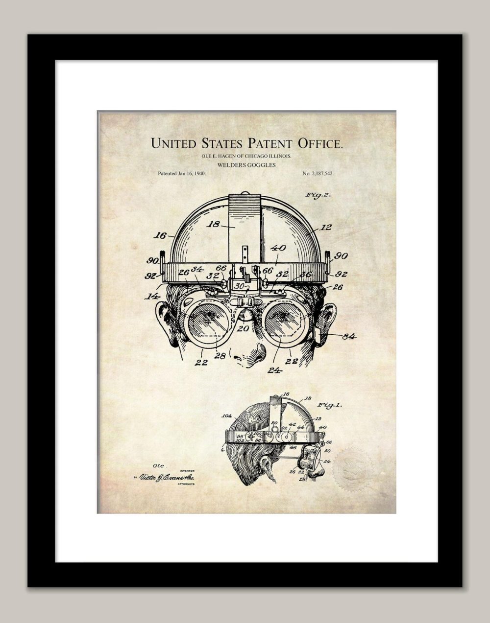 Carnival / Steampunk / Occult | Welders Goggles | 1940 Patent Carnival / Steampunk / Occult Antique