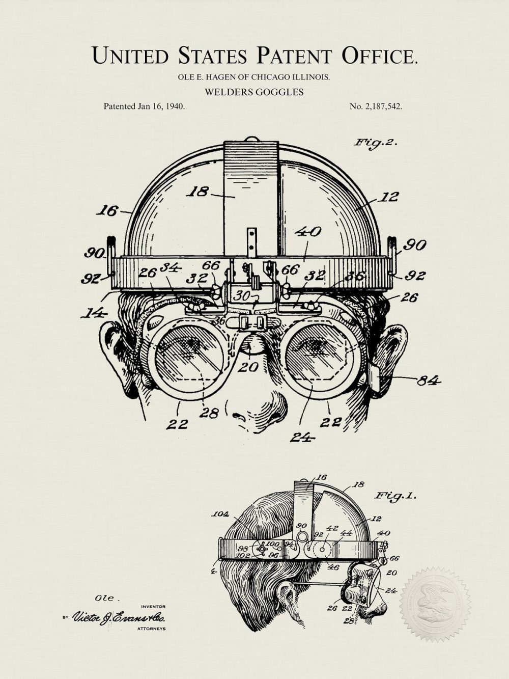 Carnival / Steampunk / Occult | Welders Goggles | 1940 Patent Carnival / Steampunk / Occult Antique