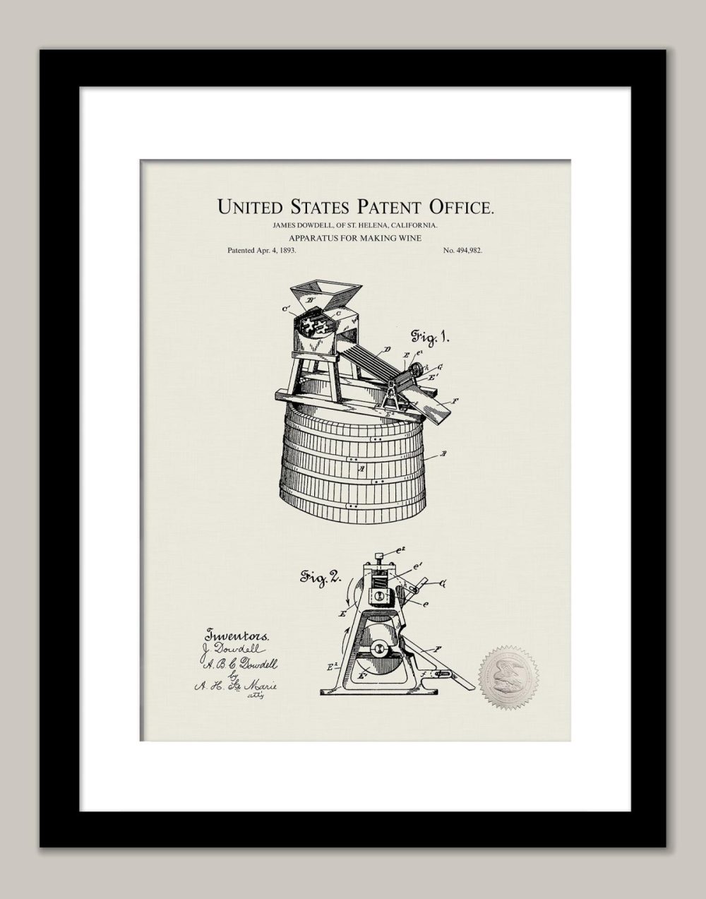 Man Cave / Poker / Cigar | Antique Wine Press | 1893 Vineyard Patent Beer / Whiskey / Wine Antique