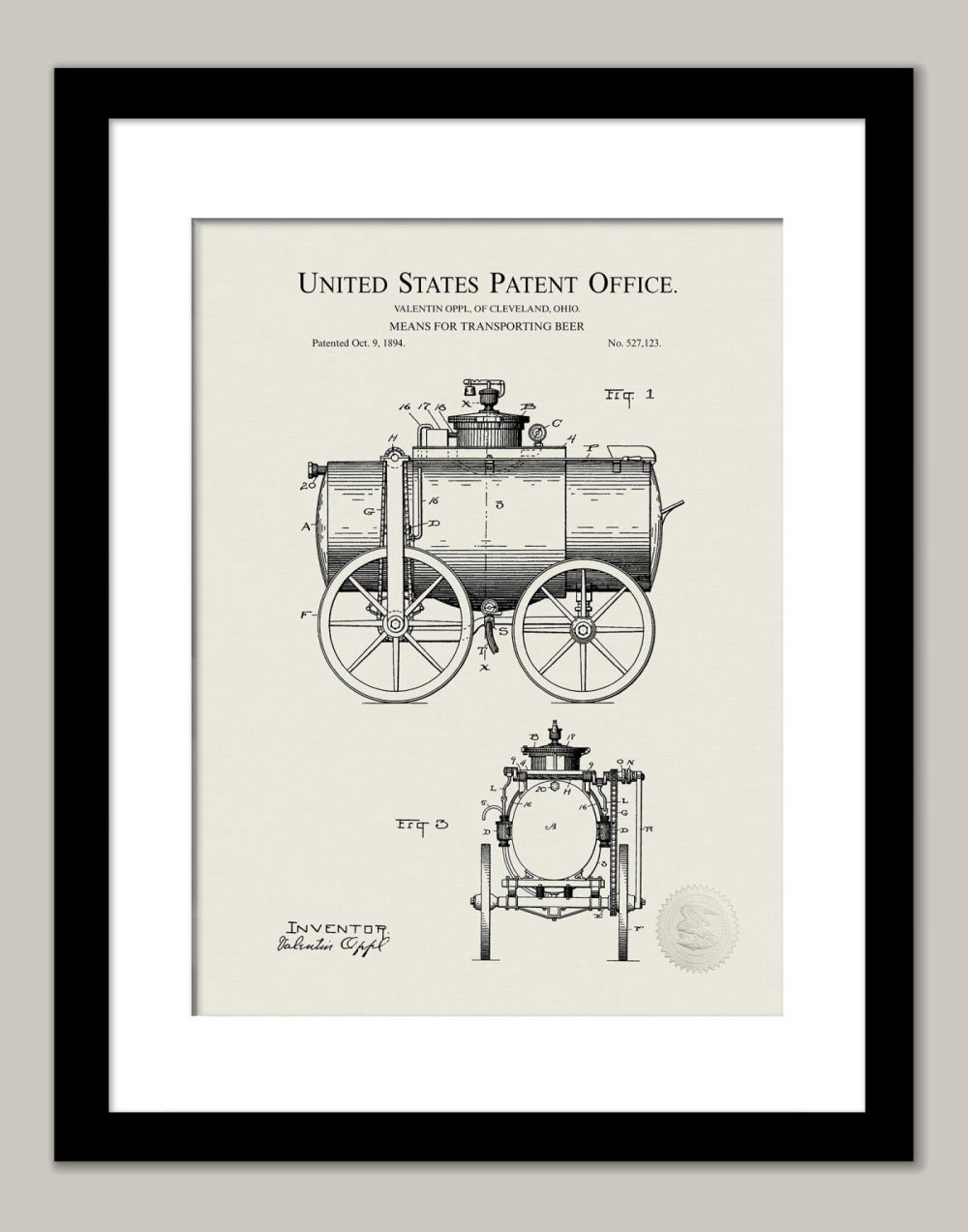 Man Cave / Poker / Cigar | Beer Wagon | 1894 Patent Beer / Whiskey / Wine Antique