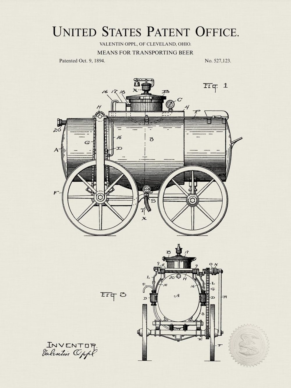 Man Cave / Poker / Cigar | Beer Wagon | 1894 Patent Beer / Whiskey / Wine Antique