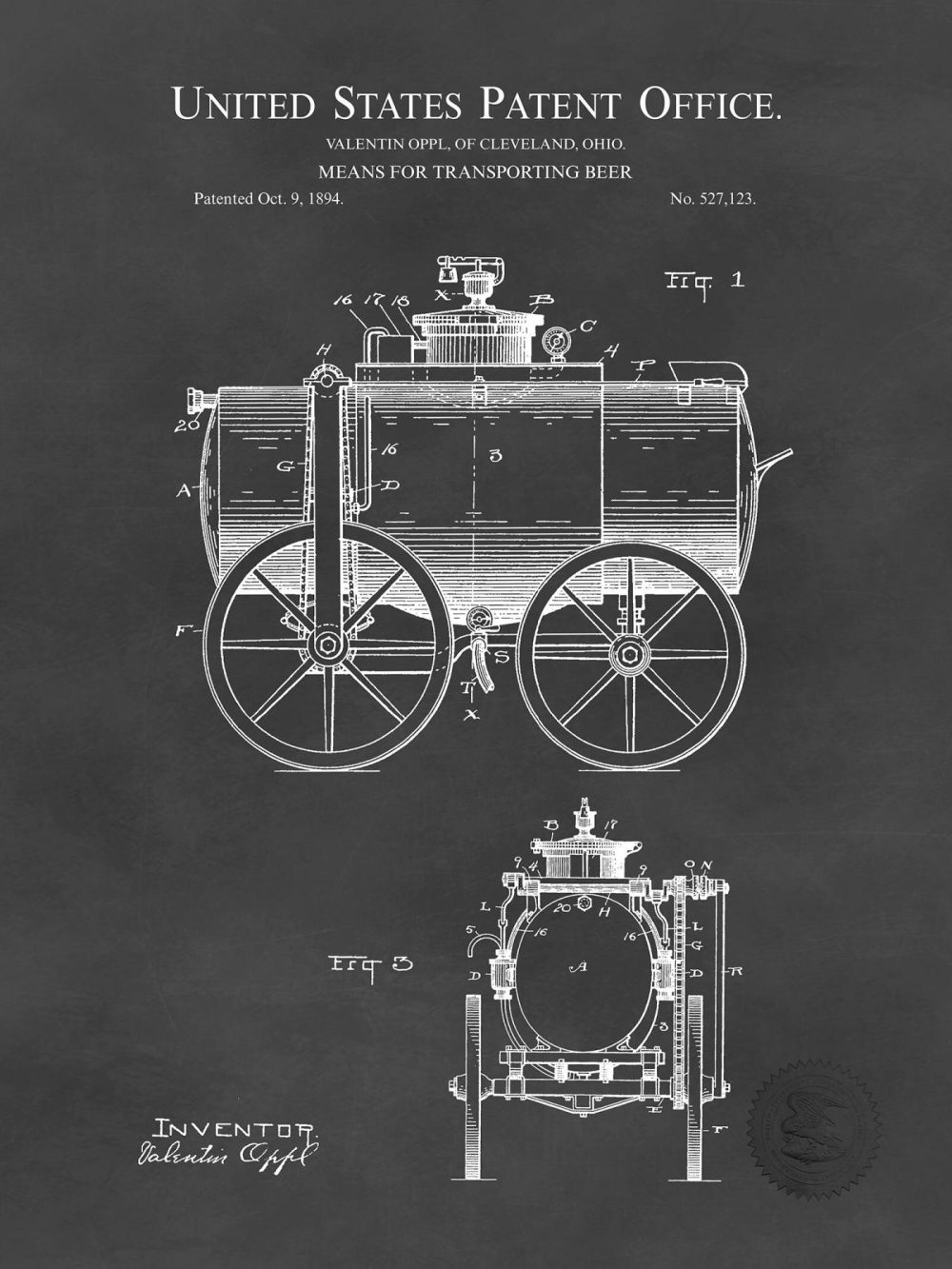 Man Cave / Poker / Cigar | Beer Wagon | 1894 Patent Beer / Whiskey / Wine Antique