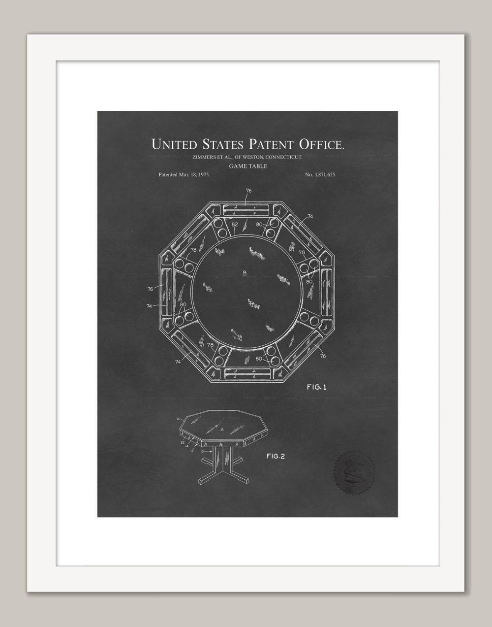 Man Cave / Poker / Cigar | Poker Table Design | 1975 Patent Beer / Whiskey / Wine Antique