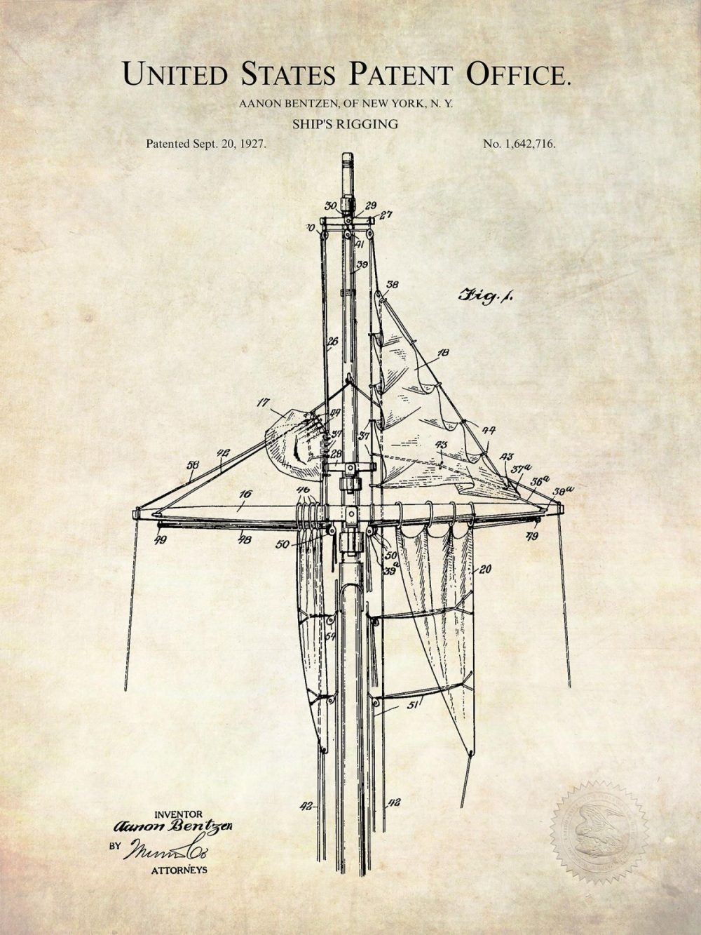 Marine / Maritime | Antique Maritime Patents Print Set Marine / Maritime Antique