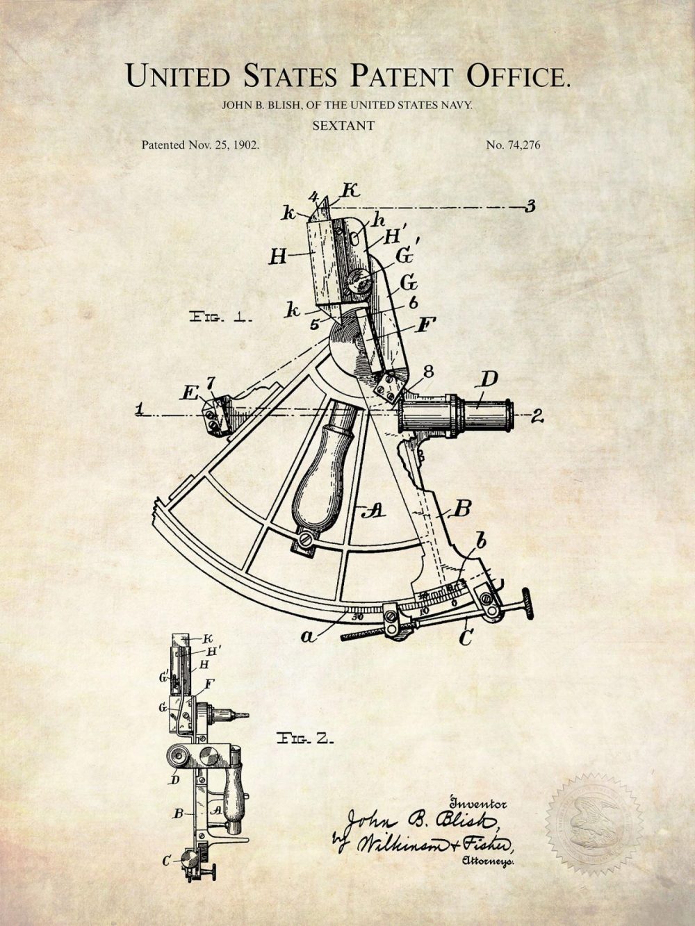 Marine / Maritime | Antique Maritime Patents Print Set Marine / Maritime Antique