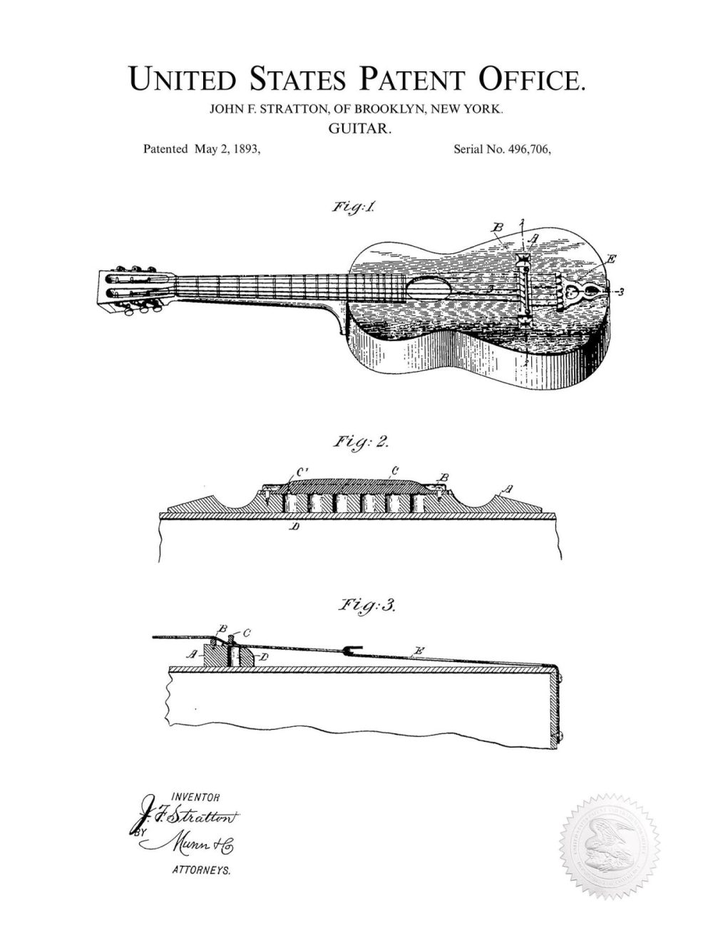 Music / Hip Hop / Instruments | Antique Acoustic Guitar | 1893 Patent Music / Hip Hop / Instruments Antique