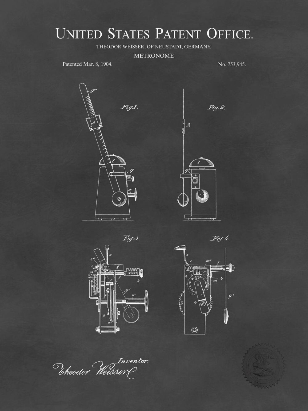 Music / Hip Hop / Instruments | Antique Metronome Design | 1904 Music Patent Music / Hip Hop / Instruments Antique