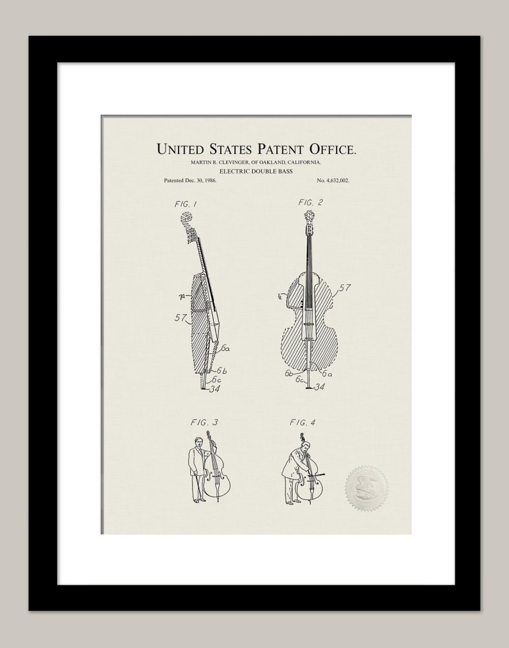 Music / Hip Hop / Instruments | Electric Double Bass Violin Patent Music / Hip Hop / Instruments Antique