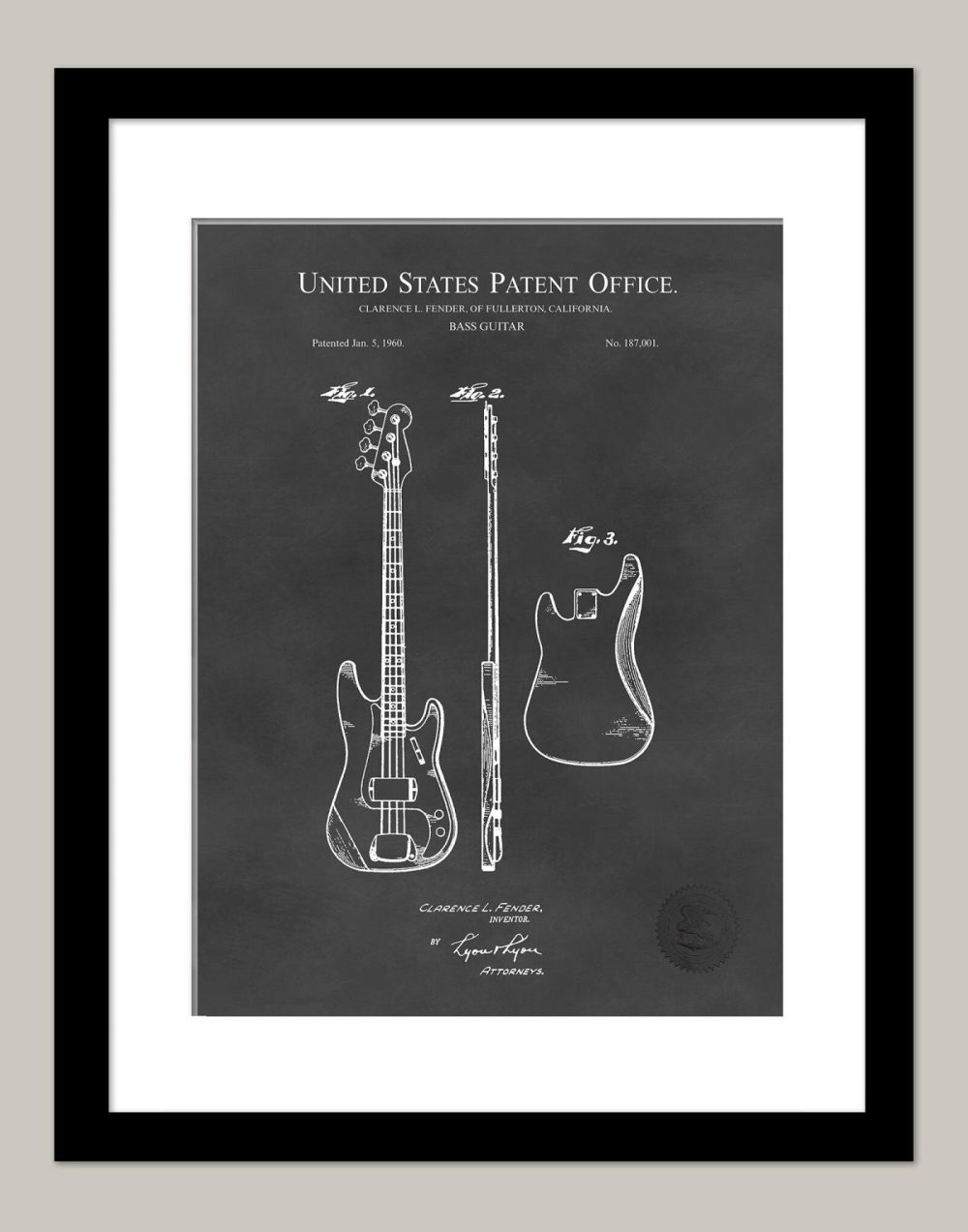 Music / Hip Hop / Instruments | Fender Bass Guitar | 1960 Patent Music / Hip Hop / Instruments Antique