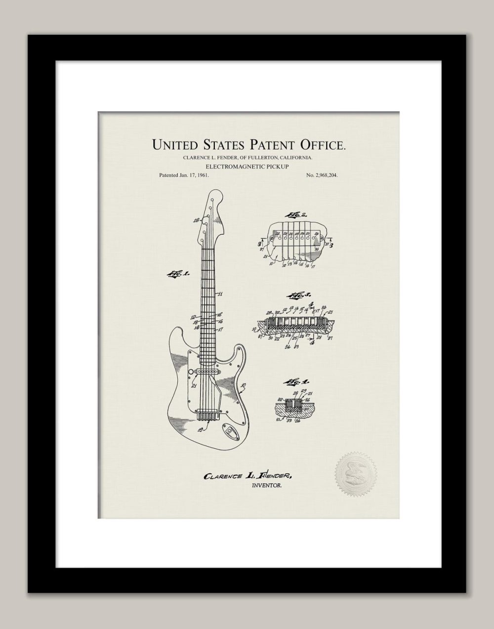 Music / Hip Hop / Instruments | Fender Pickup | 1961 Guitar Patent Music / Hip Hop / Instruments Antique