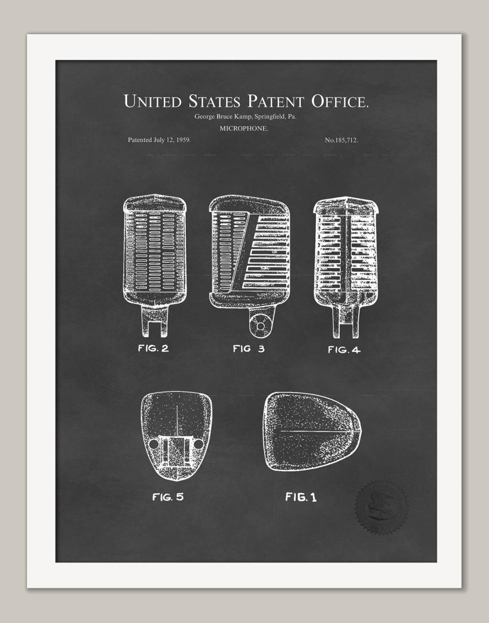 Music / Hip Hop / Instruments | Microphone Print | 1959 Astatic Patent Music / Hip Hop / Instruments Antique