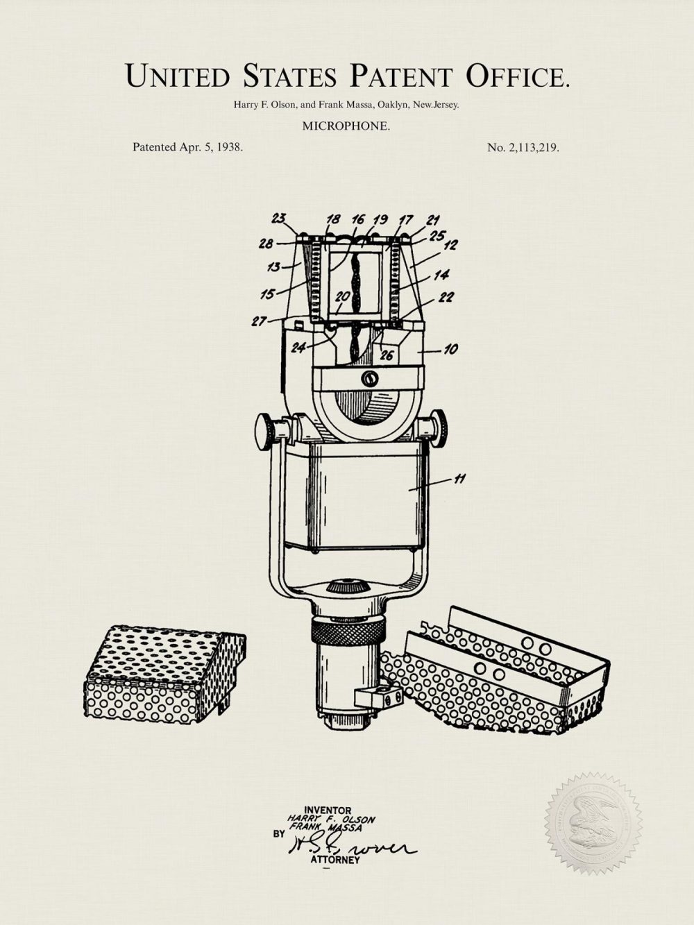 Music / Hip Hop / Instruments | Music Studio Decor | Patent Print Set Music / Hip Hop / Instruments Antique