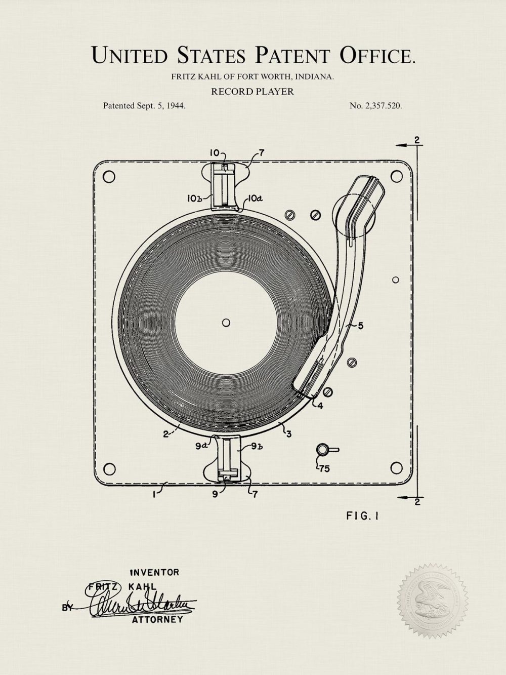 Music / Hip Hop / Instruments | Record Player | 1944 Farnsworth Patent Music / Hip Hop / Instruments Antique