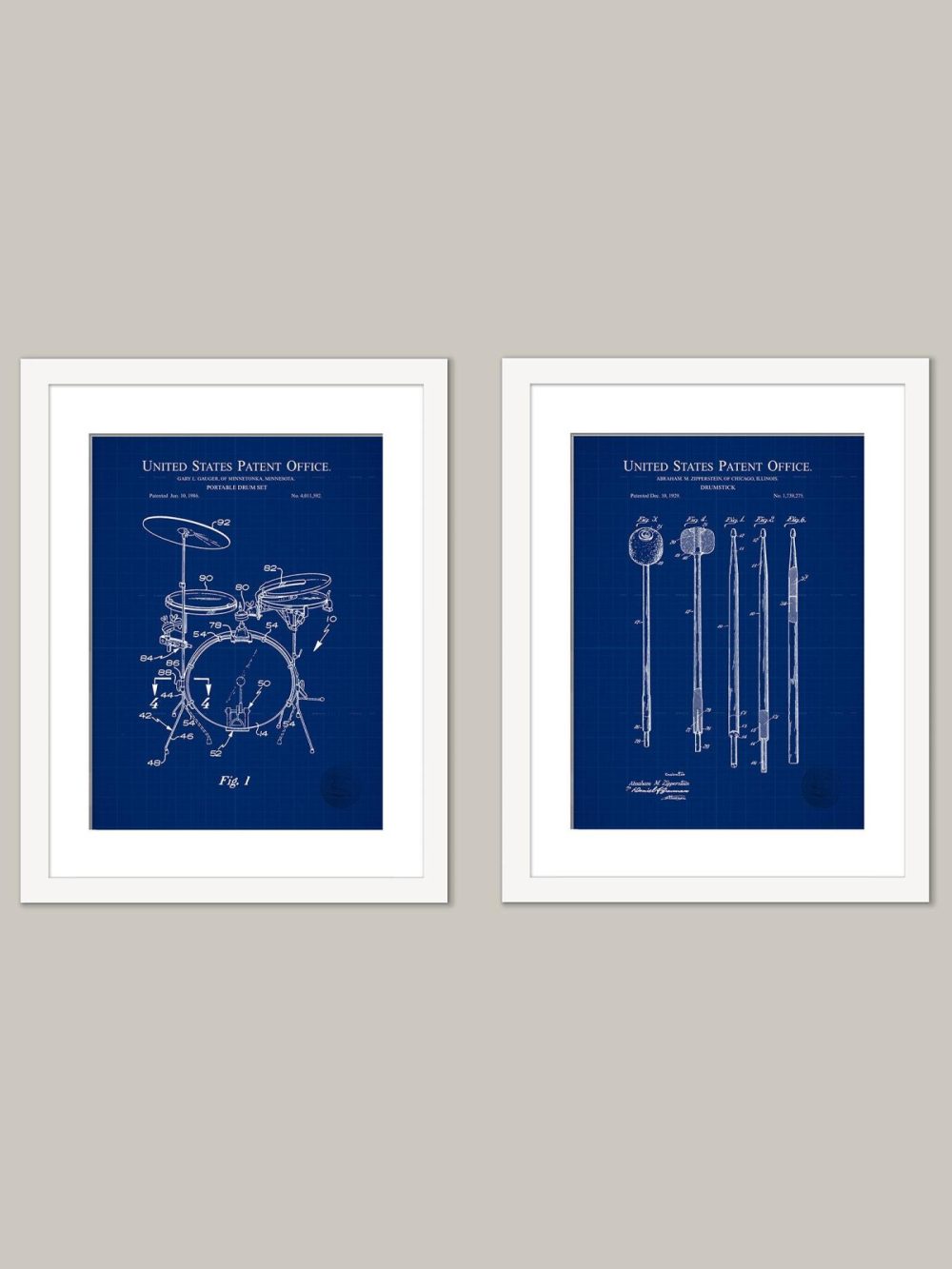 Music / Hip Hop / Instruments | Retro Drum Patent Prints Music / Hip Hop / Instruments Antique