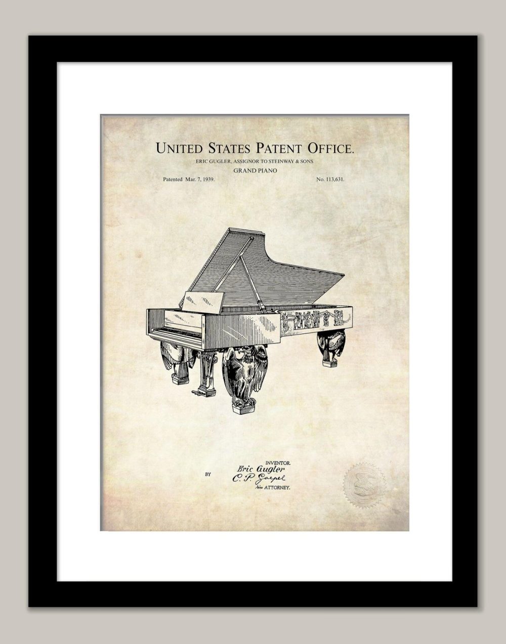 Music / Hip Hop / Instruments | Steinway Grand Piano | 1939 Patent Music / Hip Hop / Instruments Antique