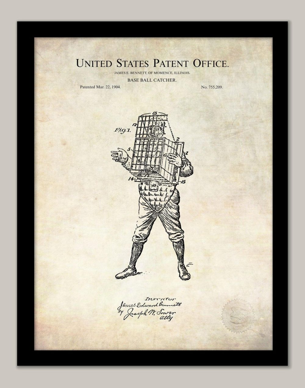 Sports | Baseball Catcher’s Gear | 1904 Patent Shop Antique