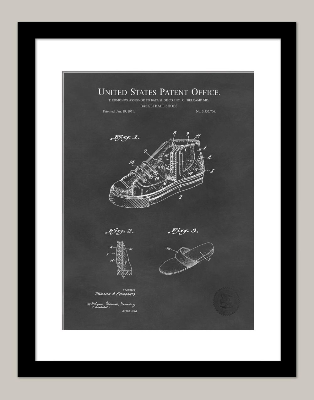 Sports | Basketball Shoe Design | 1971 Bata Patent Shop Antique