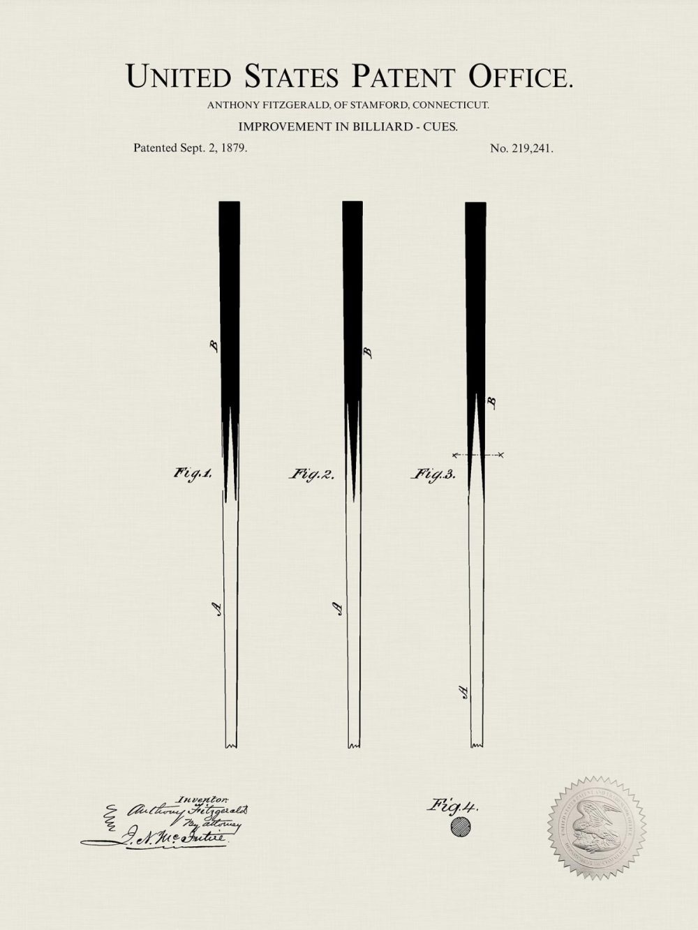 Sports | Billiard Equipment Patent Collection Shop Antique