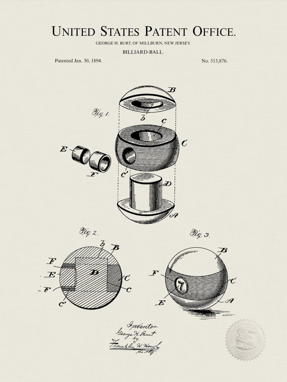 Sports | Billiard Equipment Patent Collection Shop Antique