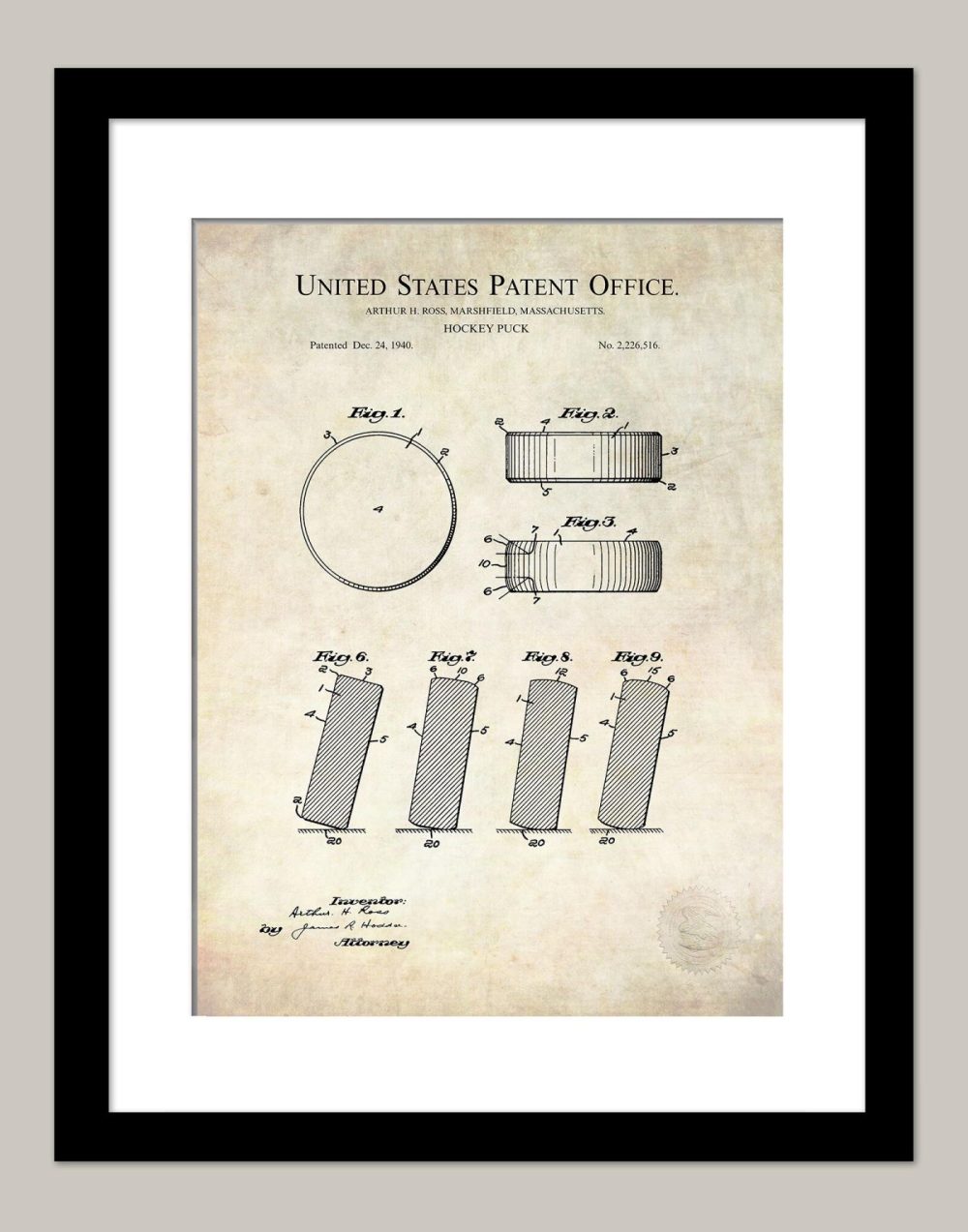 Sports | Hockey Puck | 1940 Patent Shop Antique