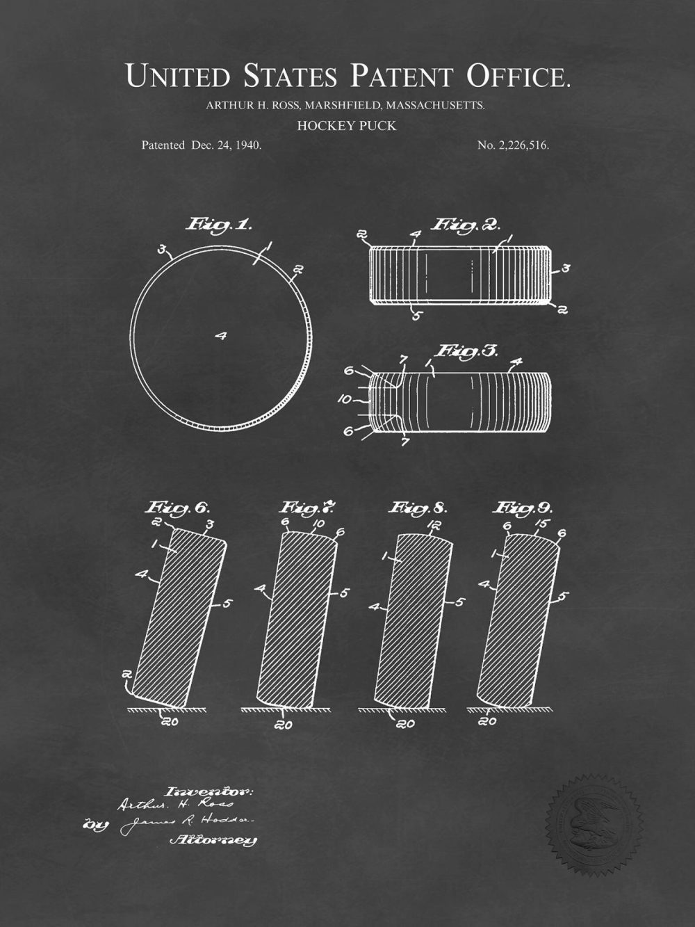 Sports | Hockey Puck | 1940 Patent Shop Antique