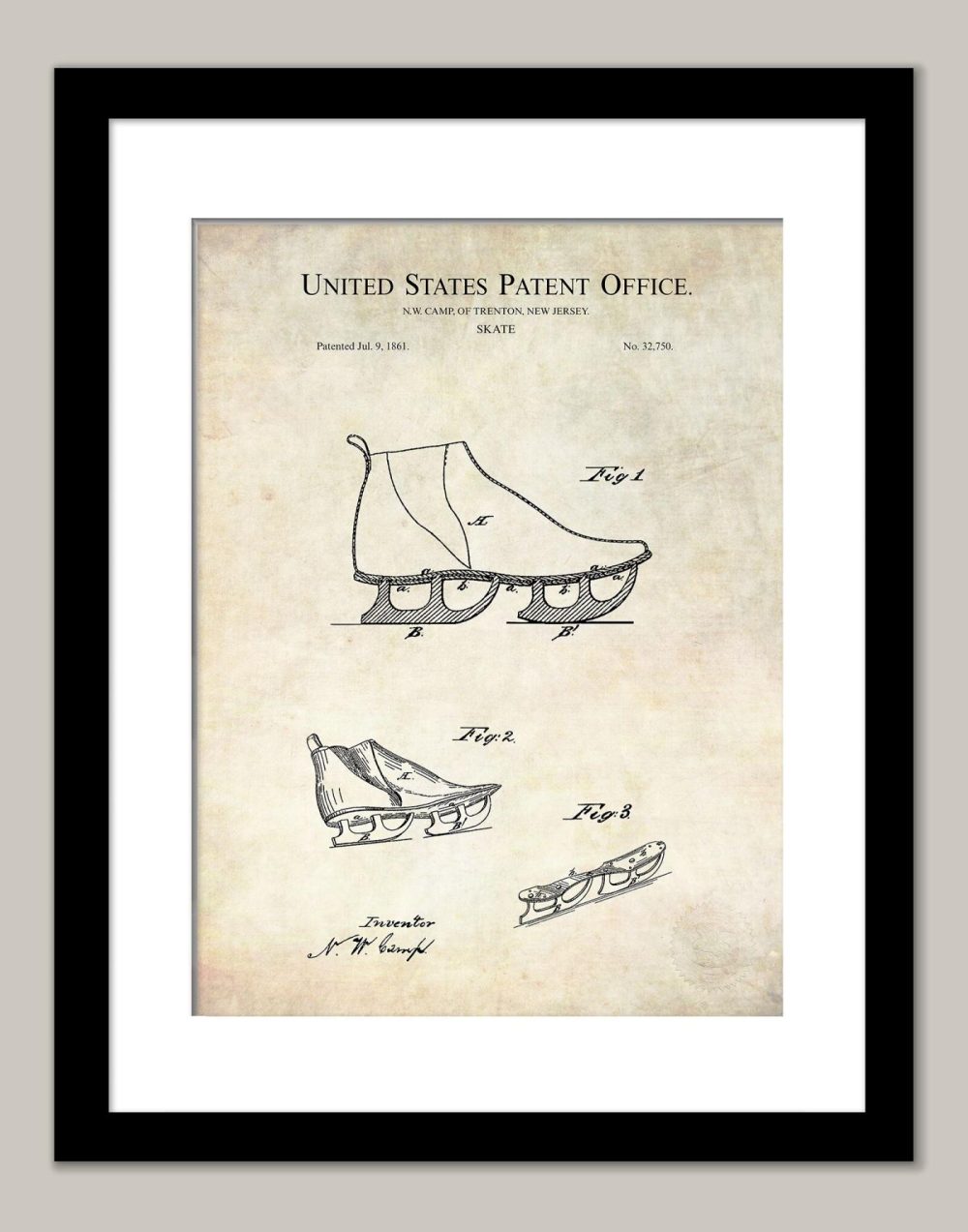 Sports | Ice Skate Design | 1861 Patent Shop Antique