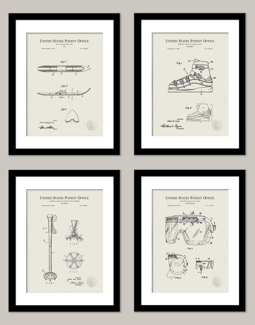 Sports | Skiing Patent Print Collection Shop Antique