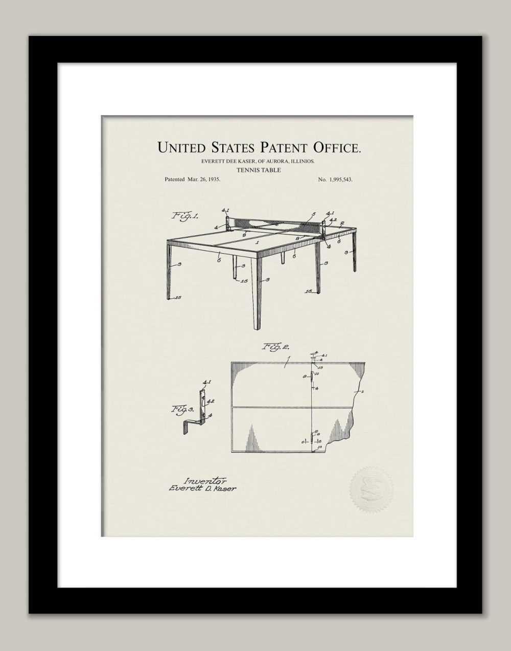 Sports | Table Tennis Design | 1933 Patent Print Shop Antique