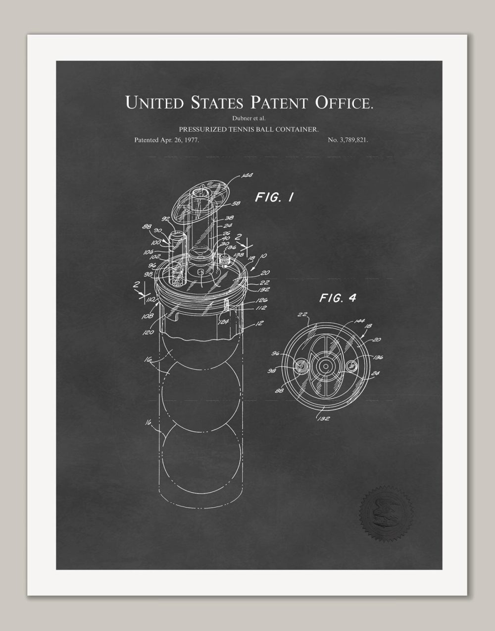 Sports | Tennis Ball Tin | 1977 Patent Print Shop Antique