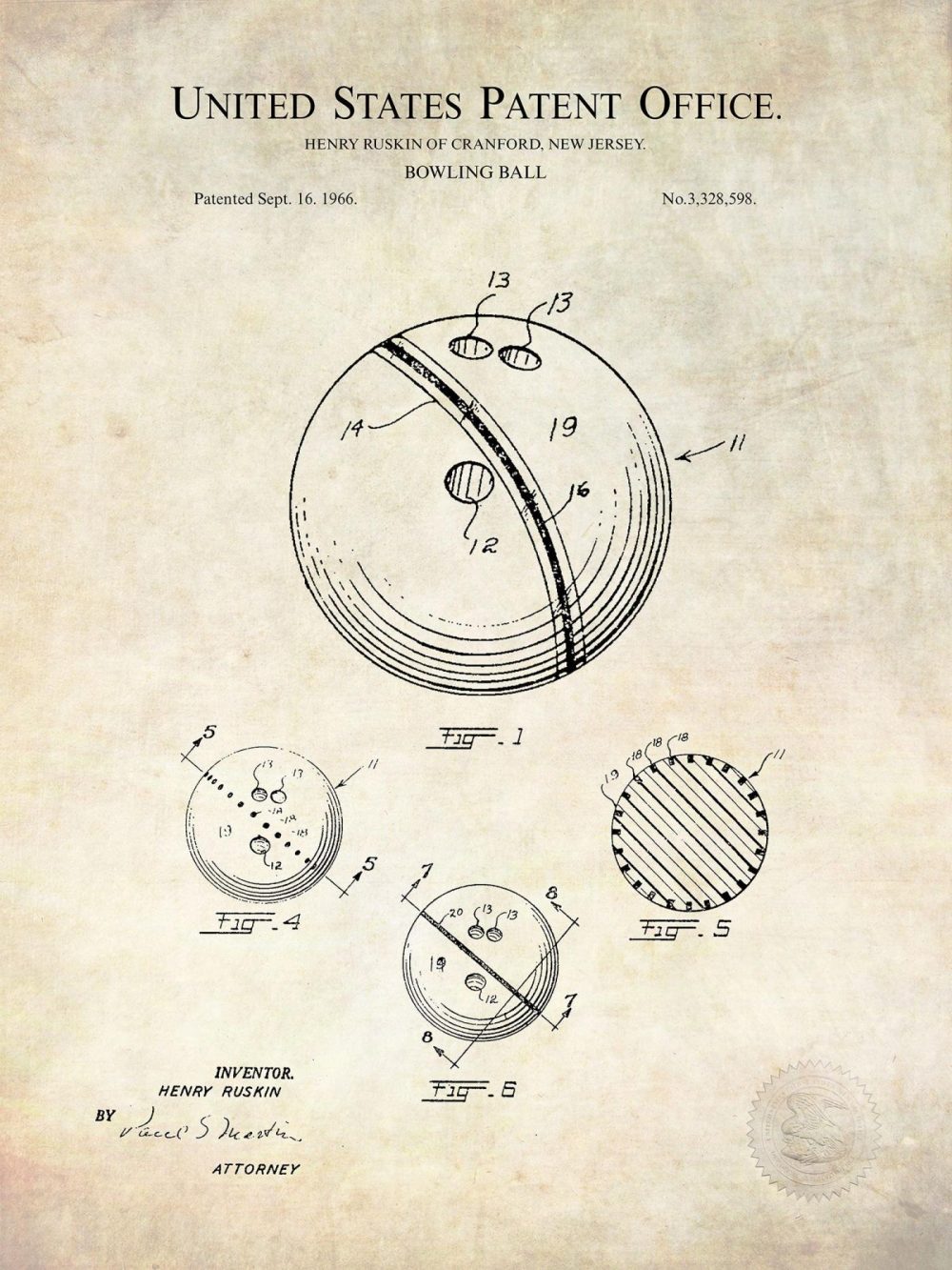 Sports | Vintage Bowling Gear Patents Shop Antique