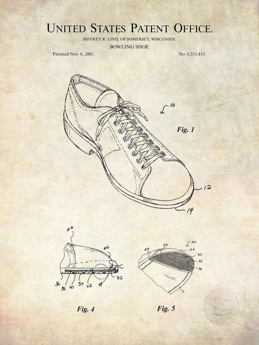 Sports | Vintage Bowling Gear Patents Shop Antique