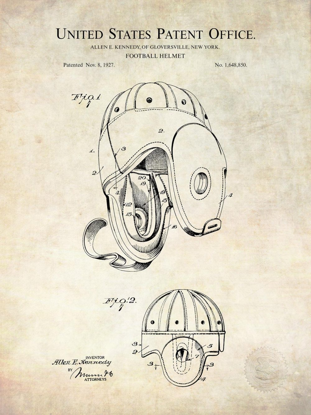 Sports | Vintage Football Equipment Patents Shop Antique