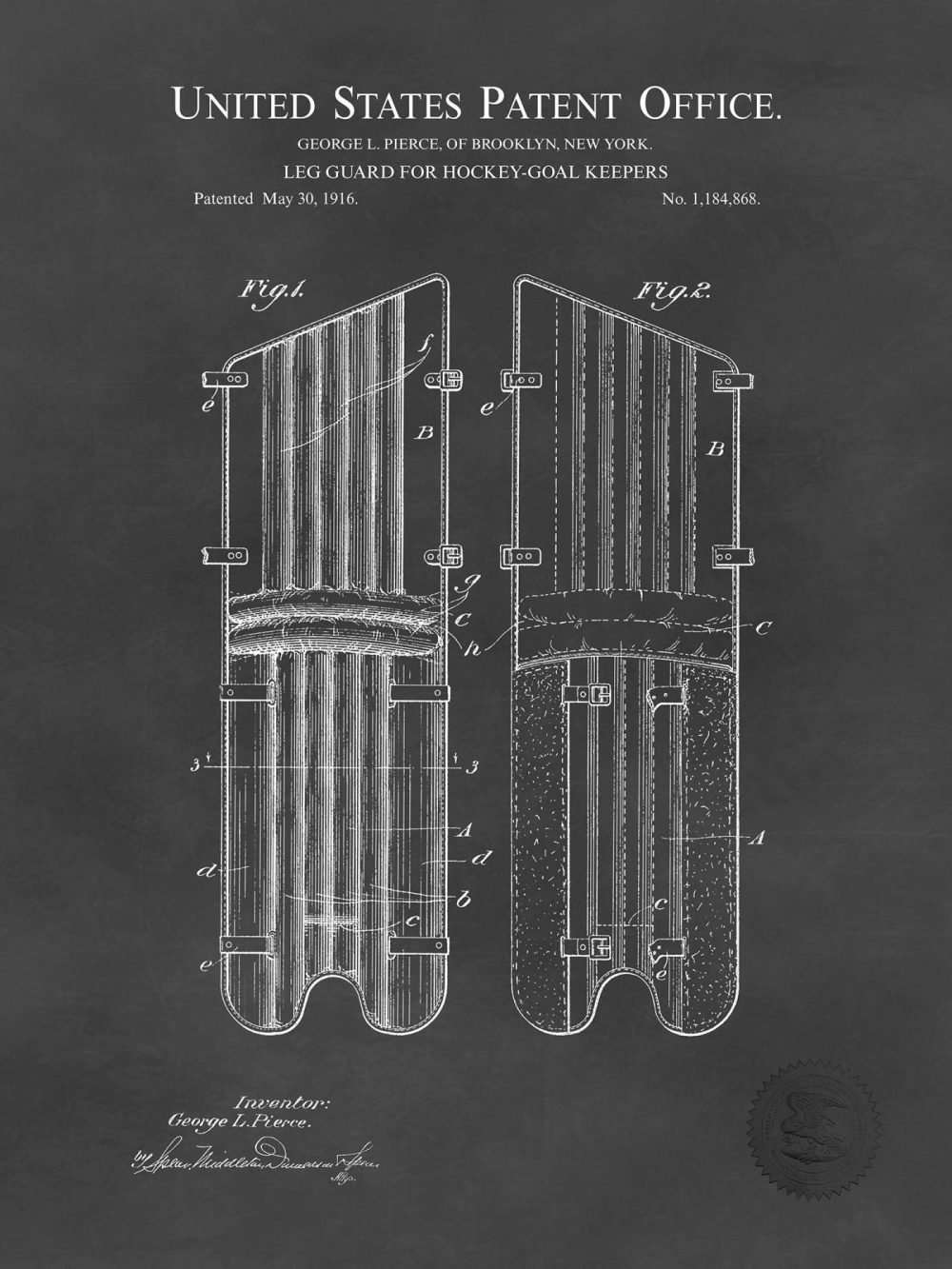 Sports | Vintage Hockey Goalie Patent Prints Shop Antique