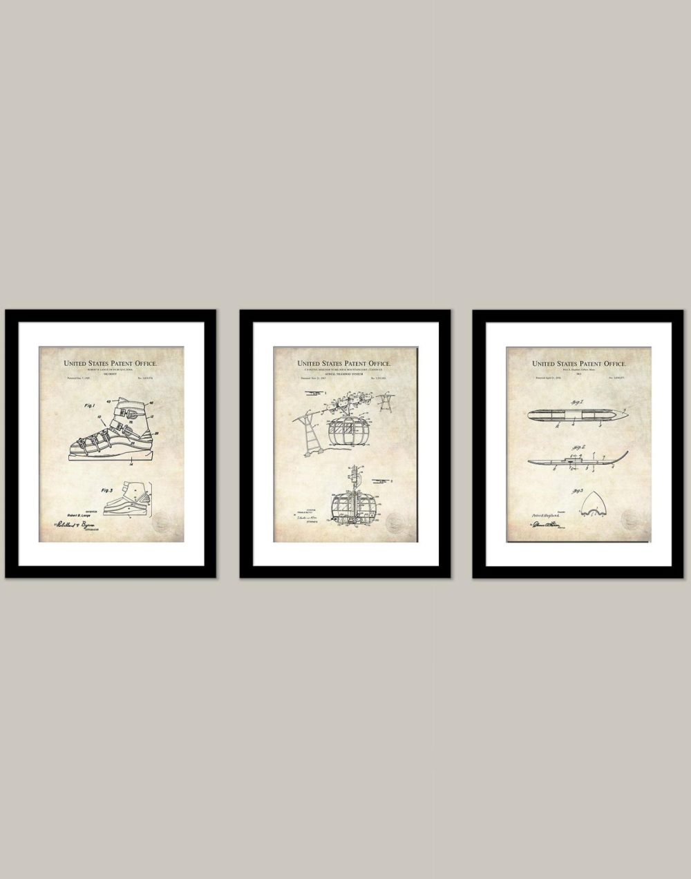 Sports | Vintage Skiing | Patent Print Collection Shop Antique