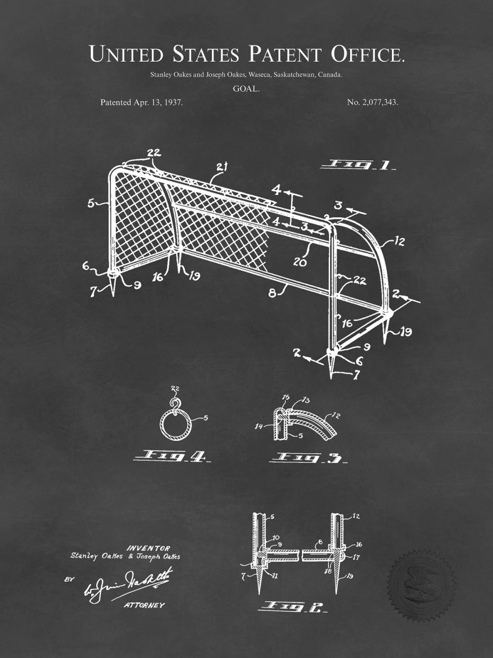 Sports | Vintage Soccer Patent Collection Shop Antique