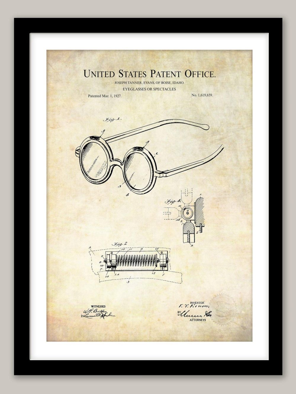 Work / School / Office | Eyeglasses Design | 1927 Patent Shop Antique