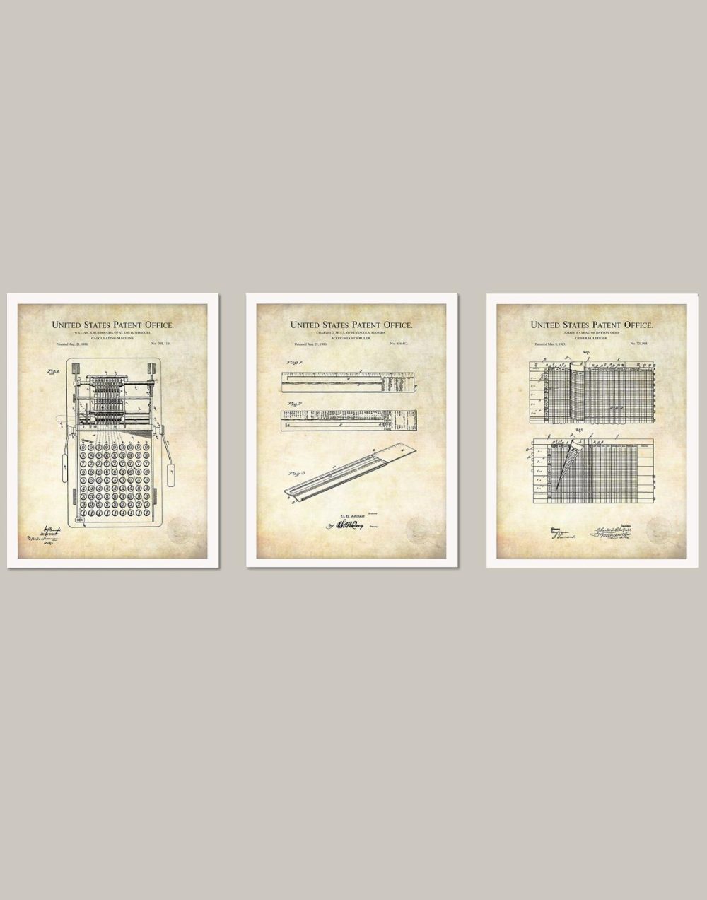 Work / School / Office | Vintage Accounting Equipment Patents Shop Antique