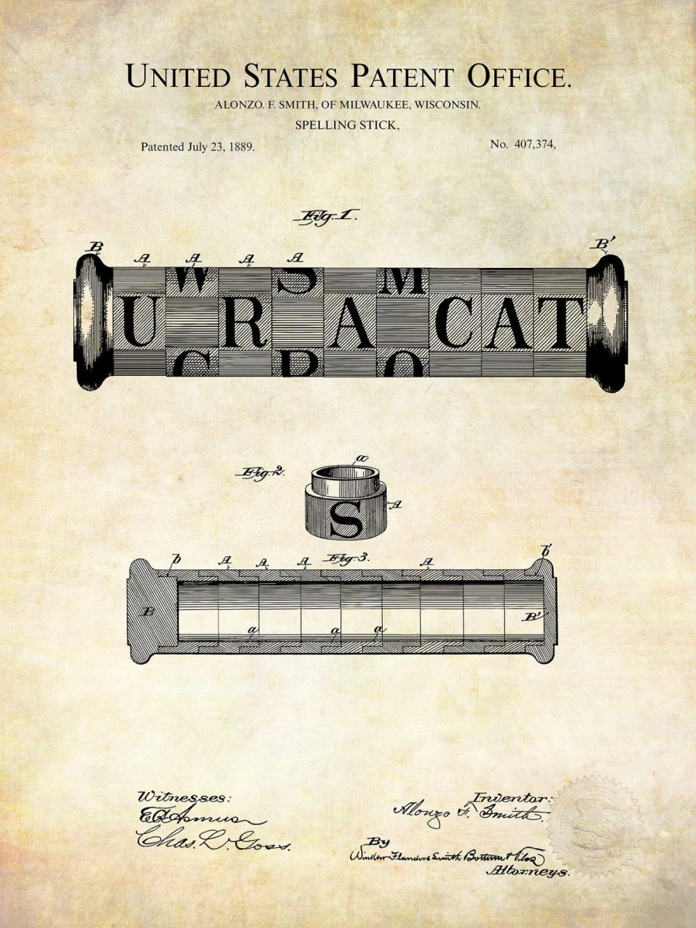 Work / School / Office | Vintage Educational Patent Prints Shop Antique