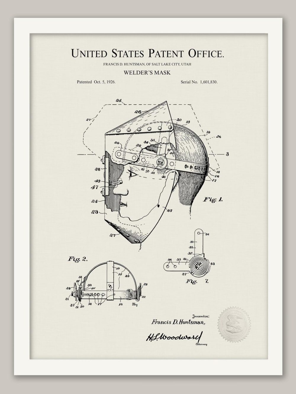 Work / School / Office | Welder’s Mask | 1926 Patent Shop Antique