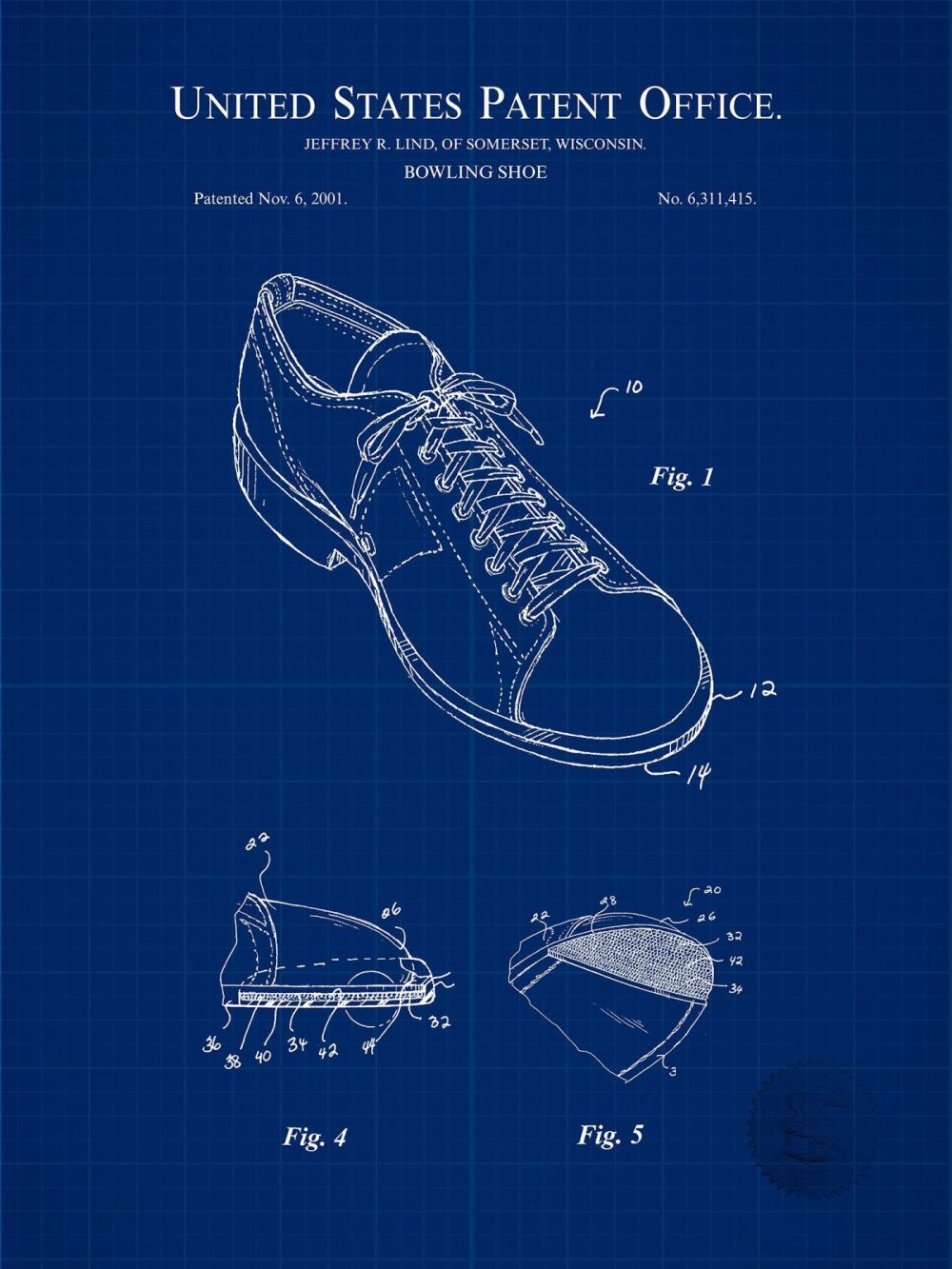 Sports | Bowling Shoe | 2000 Patent Print Shop Antique