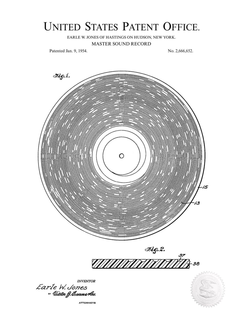 Music / Hip Hop / Instruments | Master Sound Record | 1954 Patent Music / Hip Hop / Instruments Antique