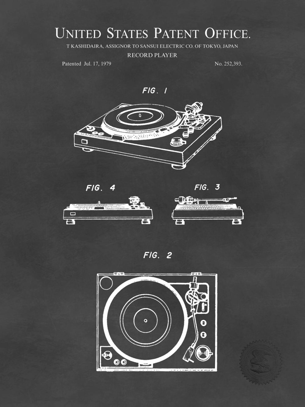 Music / Hip Hop / Instruments | Record Player Design | 1979 Sansui Patent Music / Hip Hop / Instruments Antique