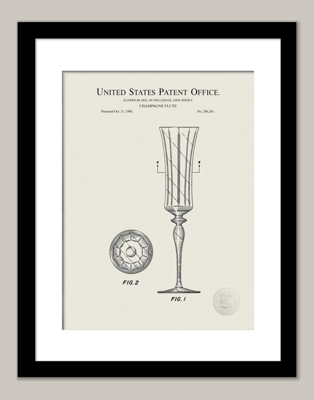 Beer / Whiskey / Wine | Champagne Flute | 1986 Patent Beer / Whiskey / Wine Antique