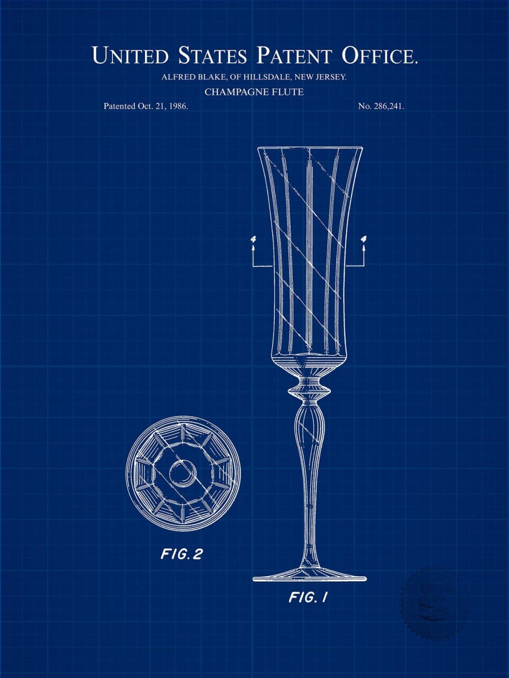 Beer / Whiskey / Wine | Champagne Flute | 1986 Patent Beer / Whiskey / Wine Antique