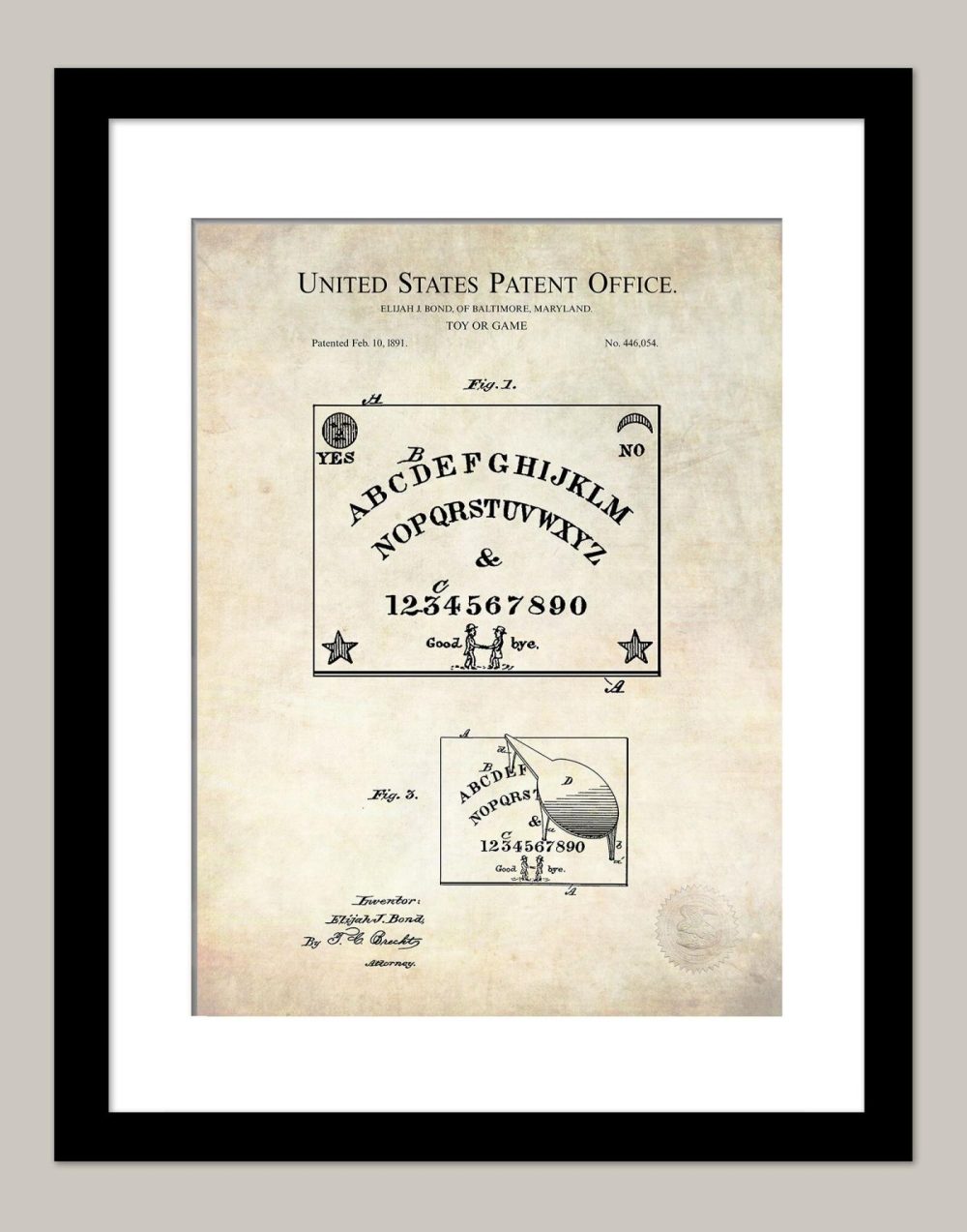 Carnival / Steampunk / Occult | Ouija Board | 1891 Occult Patent Carnival / Steampunk / Occult Antique