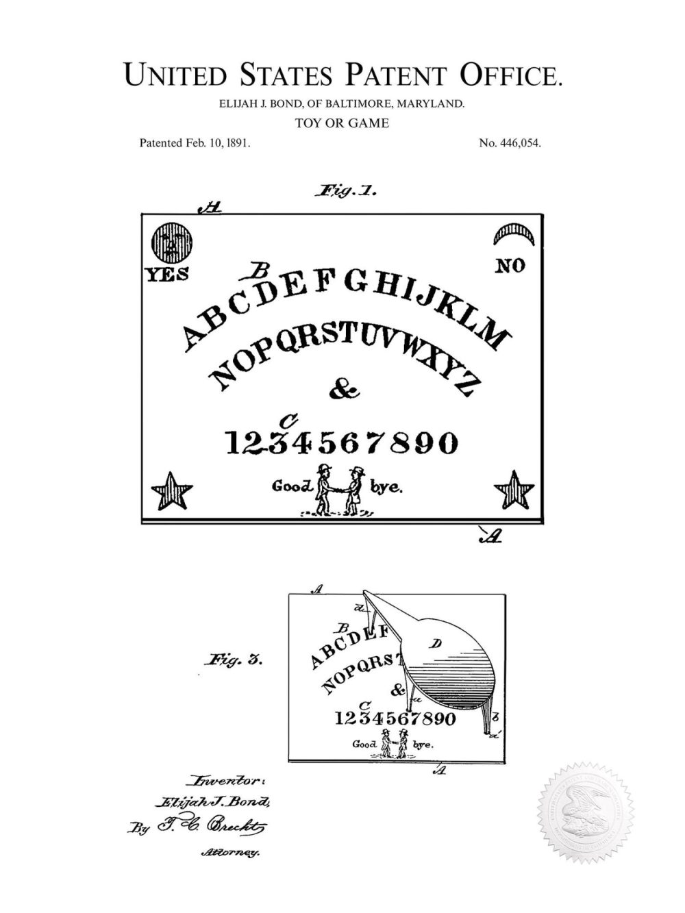 Carnival / Steampunk / Occult | Ouija Board | 1891 Occult Patent Carnival / Steampunk / Occult Antique