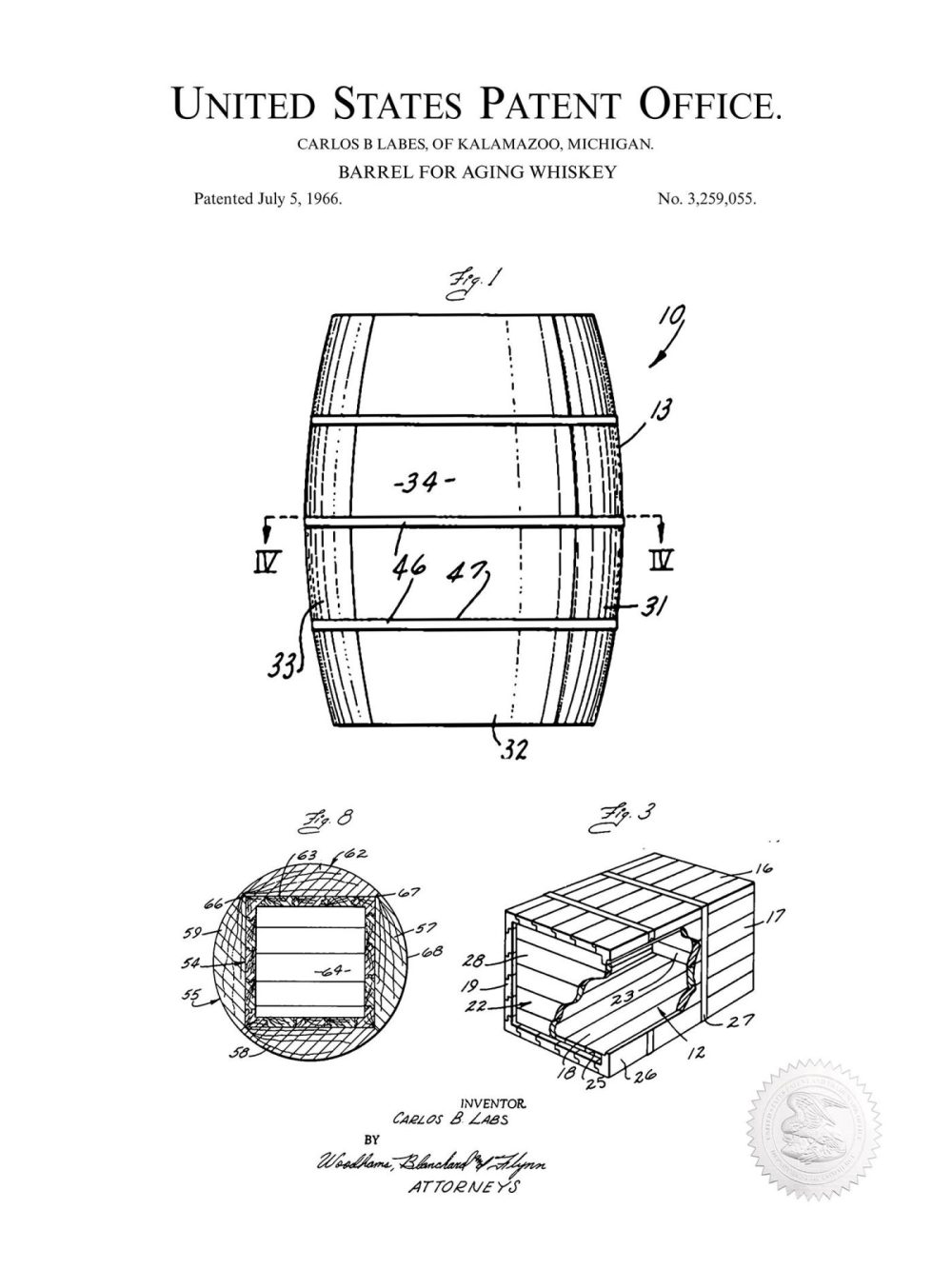 Man Cave / Poker / Cigar | Whisky Barrel | 1966 Patent Beer / Whiskey / Wine Antique