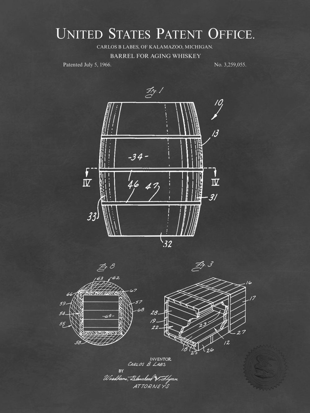 Man Cave / Poker / Cigar | Whisky Barrel | 1966 Patent Beer / Whiskey / Wine Antique