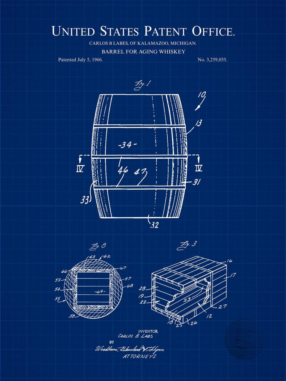 Man Cave / Poker / Cigar | Whisky Barrel | 1966 Patent Beer / Whiskey / Wine Antique