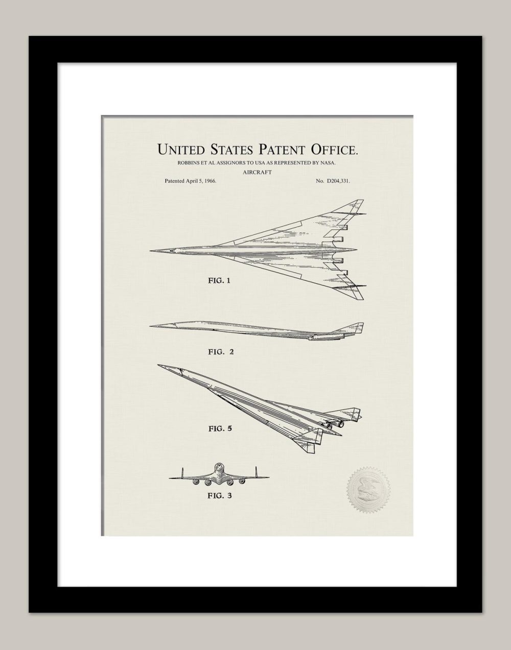 Aeronautics | Nasa Jet Plane | 1966 Patent Aeronautics Aeronautics